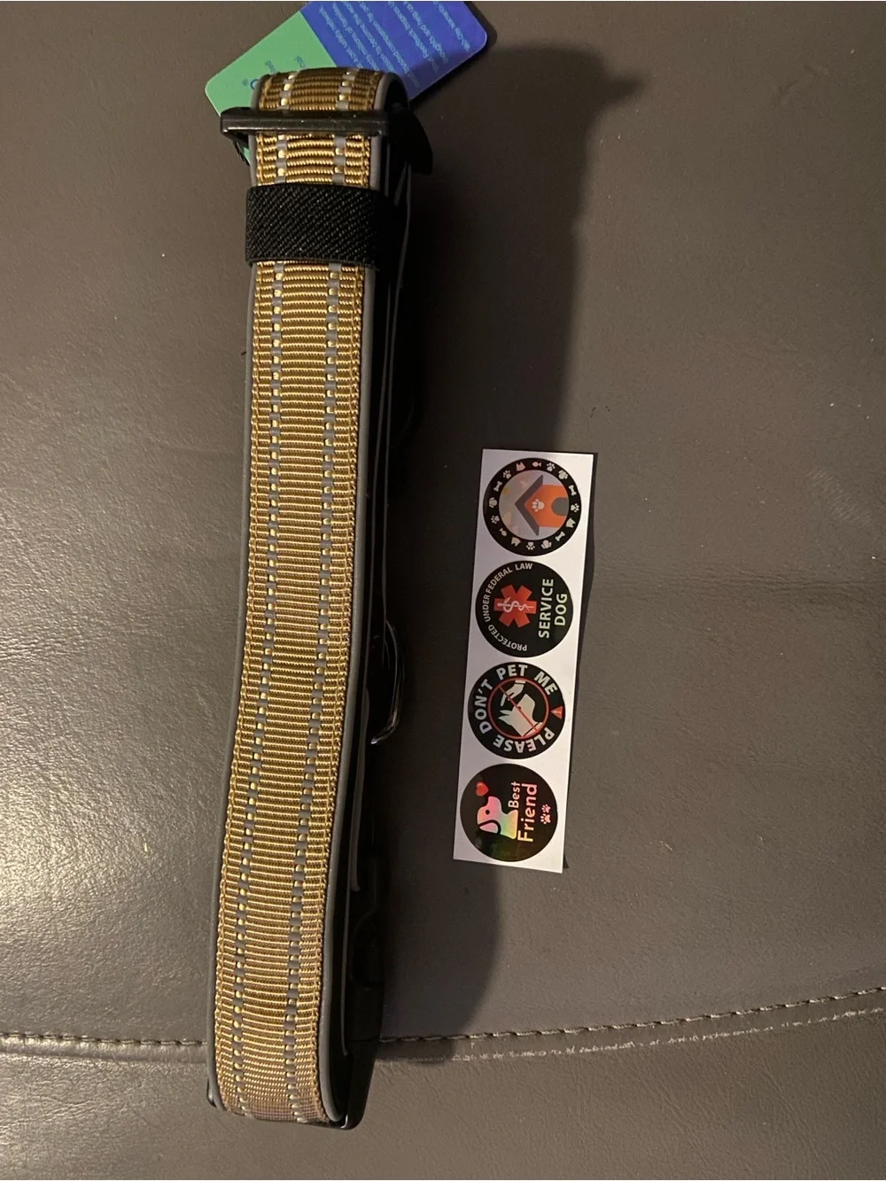 Whose ID Gold Patterned Dog AirTag collar XL
